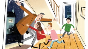 Just four minutes of enthusiasm when you come home from work can really boost family mood